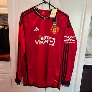 Men's Manchester United 23/24 Long Sleeve Home Jersey